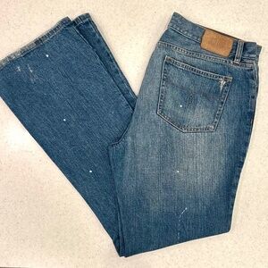EXC Ralph Lauren Jeans Co Premium Blue Jeans 32 inseam white paint splatter